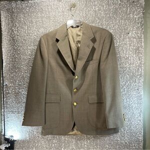 Vintage ORVIS Blazer Sport Coat 40R Brown Wool Gold Buttons USA Made Gold Button